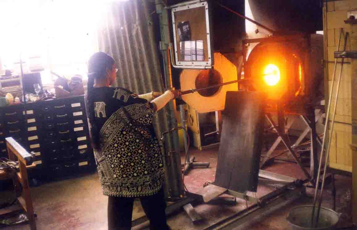 Artist working in studio